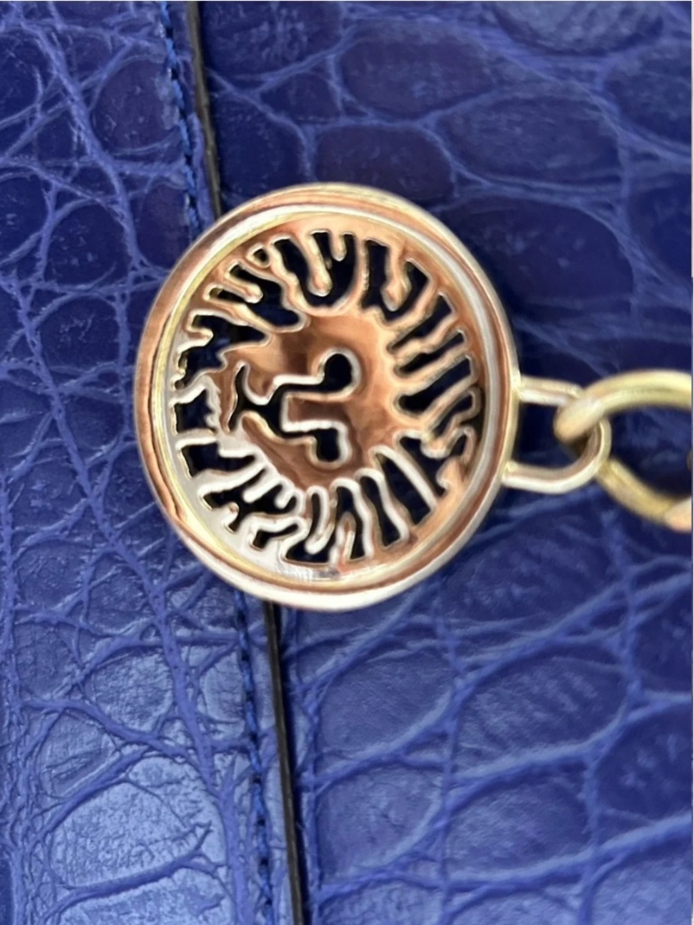 Anne Klein Croc Purse Gold Chain